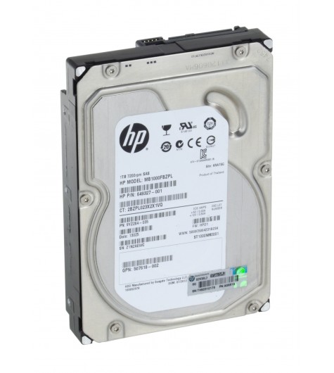 HDD Not used HP 1TB 7.2K SAS 3.5" 6Gbit MB1000FBZPL 649327-001 507618-002 461289-001