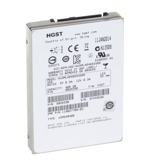 SSD HGST EMC 400GB 2,5" MLC SAS 6Gb HUSML4040ASS600 118027780-02
