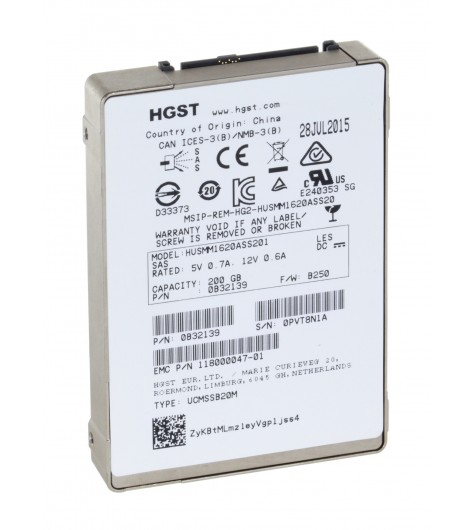 SSD HGST Ultrastar 200GB 2,5" SAS 12Gb HUSMM1620ASS201 118000047-01
