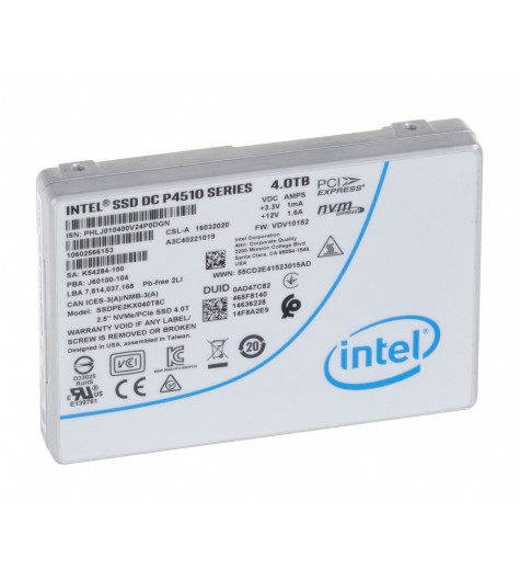 SSD Intel 4TB 2,5" NVMe U.2 P4510 SSDPE2KX040T8C A3C40221019
