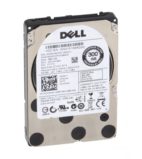 HDD WD Dell 300GB 2,5" SAS 6Gb 10K WD3001BKHG-18D22V1 0CWHNN CWHNN