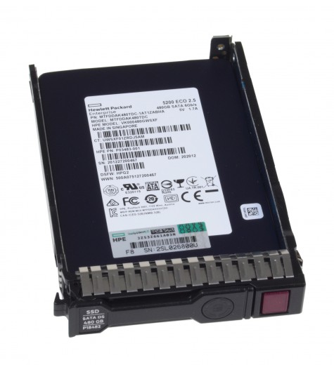 New SSD Micron HPE 480GB 2,5" SATA 6Gb MTFDDAK480TDC VK000480GWSXF P03483-001 in tray
